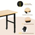 thumbnail image 6 of 48" Heavy Duty Work Bench Adjustable Height Max Load 2000 LBS with Storage Shelf for Garage Workbench, Rubberwood Tabletop with Wheels for Woodworking Shop, 6 of 6