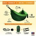 thumbnail image 5 of Gold Armour Camping Hammock - Extra Large Double Parachute Hammock Green, 5 of 6