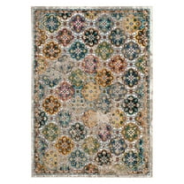 SAFAVIEH Aria Cian Geometric Floral Area Rug, Beige/Multi, 8' x 10'