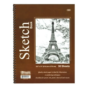 BAZIC Sketch Book 30 Ct. 8.5" X 11" Spiral Side Sketchbook Drawing Pads, 1-Pack