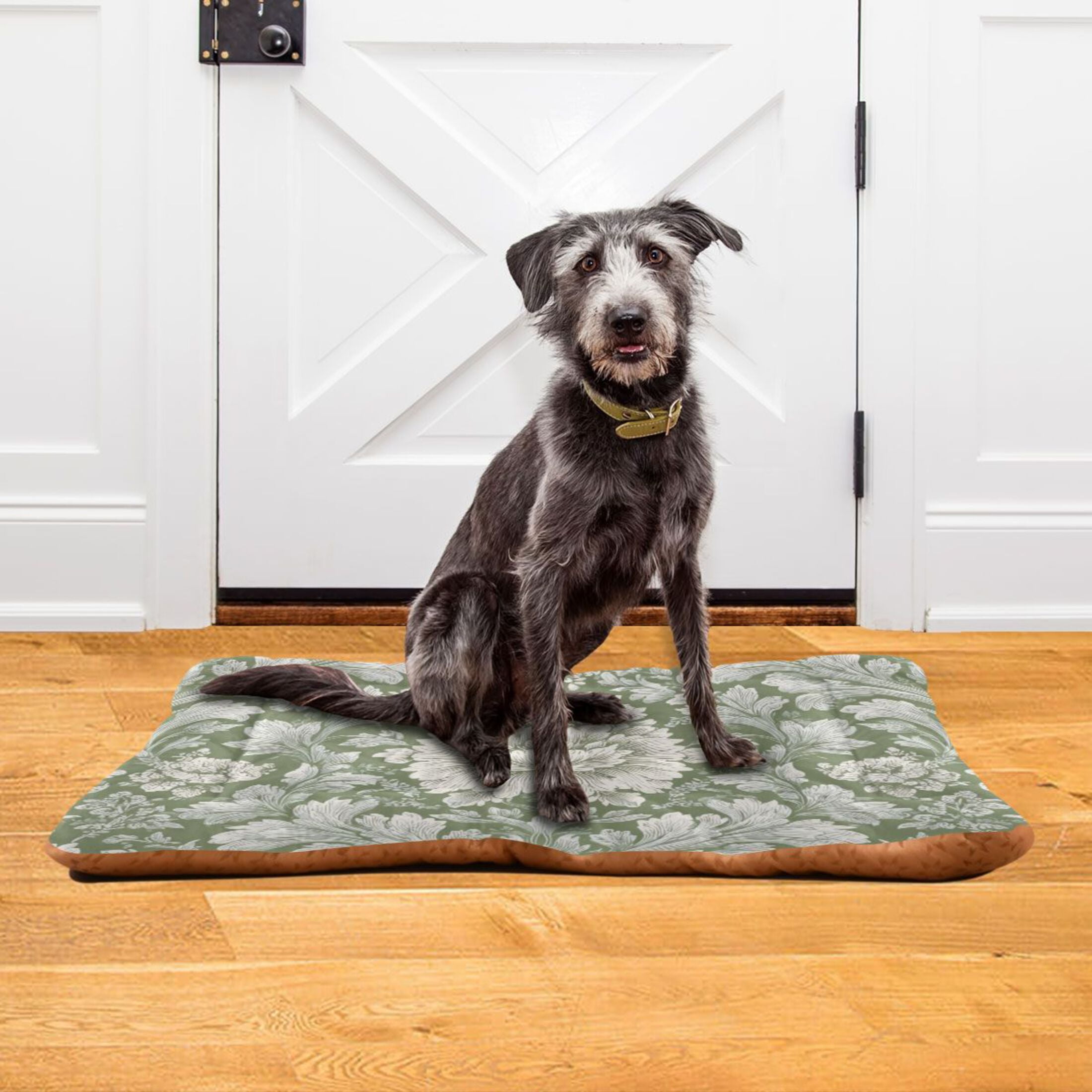 Cozy Mat Pet Bed Indoor Outdoor Warm Soft For Cat Dog Puppy(S/M) Sage Green and Ivory