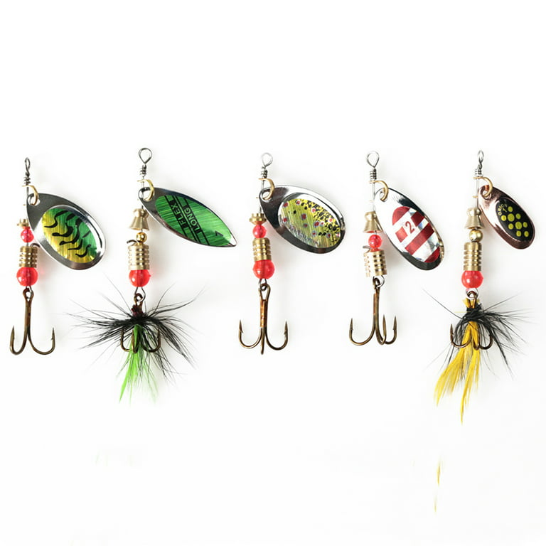Dodoing Fishing Lures for Bass 10pcs Spinner Lures with Portable Carry Bag,Bass Lures Trout Lures Hard Metal Spinner Baits Kit with 2 Tackle Box