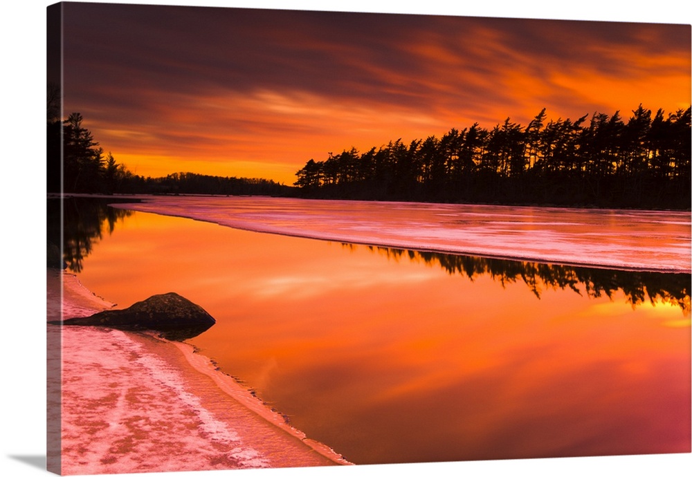 Great BIG Canvas "Spring Thaw Sunset, Rocky Lake, Nova Scotia, Canada