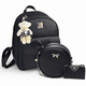 thumbnail image 1 of Conjunto De Mochila Y Bolsas Modernas Para Mujer, 3 Piezas Negro Liso, 1 of 5