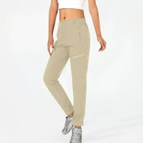 hoksml Women Cargo Pants Joggers Pants Casual Active Pants Solid Color Elastic Waist Button Zippers Pockets Slim Pants Comfy Athletic Track Pants