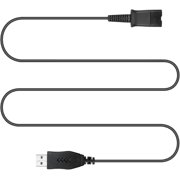 QD Headset Adapter to USB Cable for Plantronics Quick Disconnect Headsets