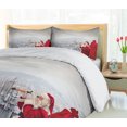 thumbnail image 5 of Ambesonne Christmas Duvet Cover Set, Santa on the Roof, 2-Calking, Red Pale Grey, 5 of 7