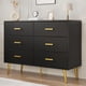 thumbnail image 1 of Moderno 6-cajón de madera cómoda con gold handles y ample almacenamiento space, deep cajones para dormitorio, sala de estar, y entrada, 1 of 8