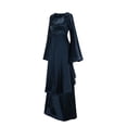 thumbnail image 2 of Heiheiup Women Plus Size Solid Vintage Renaissance Long Sleeve Bandage Long Party Dress, 2 of 8