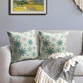 thumbnail image 3 of Teal Aqua Grey Gray Winter Snowflakes Pillow Covers 16x16 Set of 2 Christmas Decorative Throw Pillows Outdoor Farmhouse Xmas Holiday Seasnoal Pillowcases Cushion Case Decor for Home Sofa Couch Bed, 3 of 4
