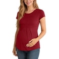 thumbnail image 2 of Diufon Maternity Tops for Women Short Sleeve Crewneck Pregnancy Pleated Tunic Shirts Casual Soft Nursing Blouse, 2 of 9