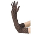 thumbnail image 5 of INSPIRE CHIC Women's Long Tulle Sheer Glove Leopard Print  21" Elbow Length Finger Gothic for Halloween Opera Masquerade Brown, 5 of 6