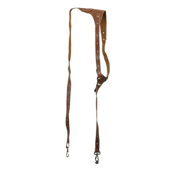 Accessoires de Sangle d'Appareil Photo en Cuir de Vache pour Deux Caméras, Pochette de Poitrine Rapide, Sangle d'Appareil Photo, Sangle Brun