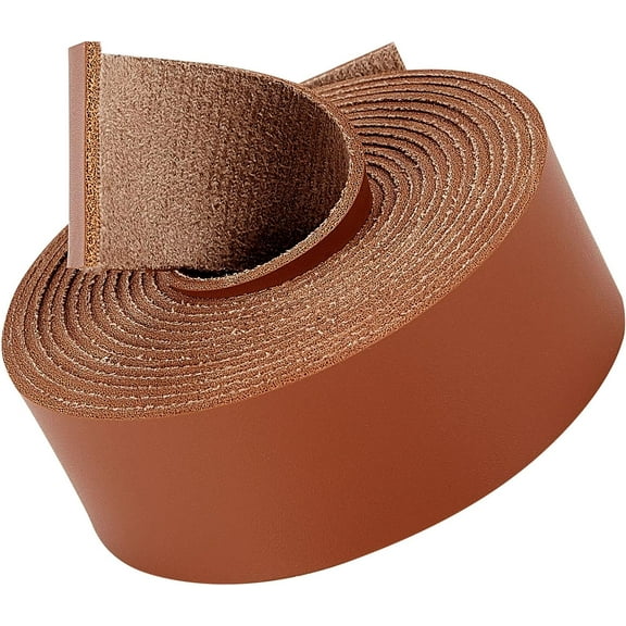 79" Long 1" Wide Matte Brown Leather Lace Strips 2mm Thick Flat Leather String Cord Strap Roll Belt Wrap Single Sided Leather Supplies Faux Cord for Crafting Clothing Furniture Handles