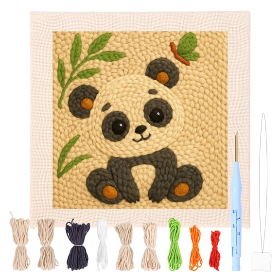 9.84" Punch Needle Kit for Adult Beginner Embroidery Starter Kit with Punch Needle Colored Yarn for Beginner