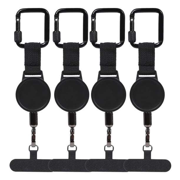 Cordón retráctil para teléfono, correa antirrobo para exteriores con alambre de acero inoxidable, hebilla duradera y mosquetón de bloqueo, fácil instalación, ideal para senderismo, esquí y viajes.