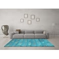 thumbnail image 3 of Ahgly Company Indoor Rectangle Abstract Light Blue Modern Area Rugs, 8' x 10', 3 of 4