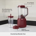 thumbnail image 4 of Thyme & Table Countertop Blender Duo, 1100W, 57oz Tritan Pitcher, 6-Point Stainless Steel Blade, 25oz To-Go Cup with Smart Seal™ Lid and Straw, Cabernet Red, 4 of 15