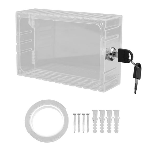 Transparent Thermostat Lock Box Cover With Key Air Conditioner Lock Box Cover Home Gardening Tool Accessories