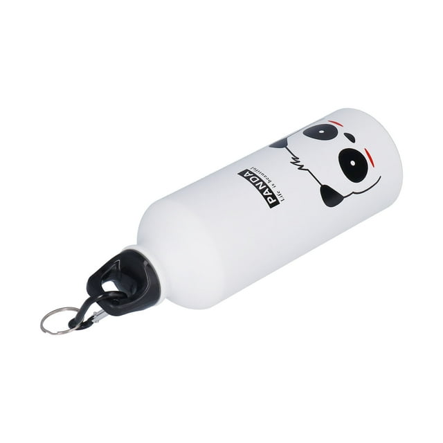 Sport Water Bottle, Kids Water Bottle Prevent Leakage Cartoon Aluminum for Travel for Children for Cycling White Panda