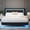 Black, variant on Queen Size Upholstered Platform Bed with Diamond Tufted Headboard, RGB LED Lights and Floating Design, Sturdy Slats, No Box Spring Needed, Easy Assembly, Beige