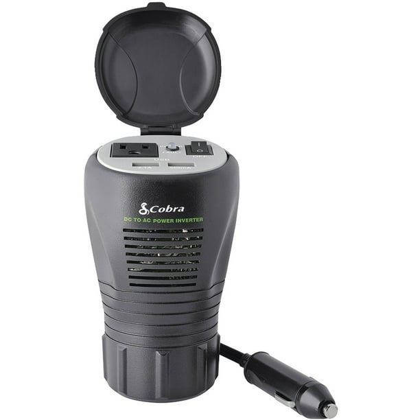 Cobra CPI290CH 200W 2.1A USB 12V DC to 120V AC Power Inverter Walmart