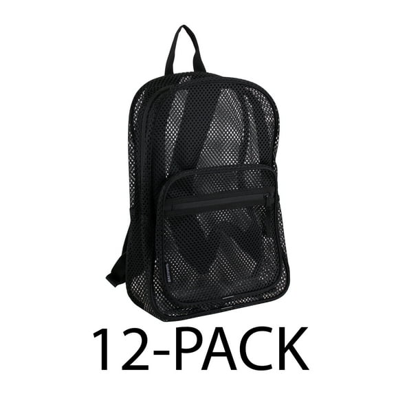 Eastsport City Mesh Backpack, Black (12-Pack)