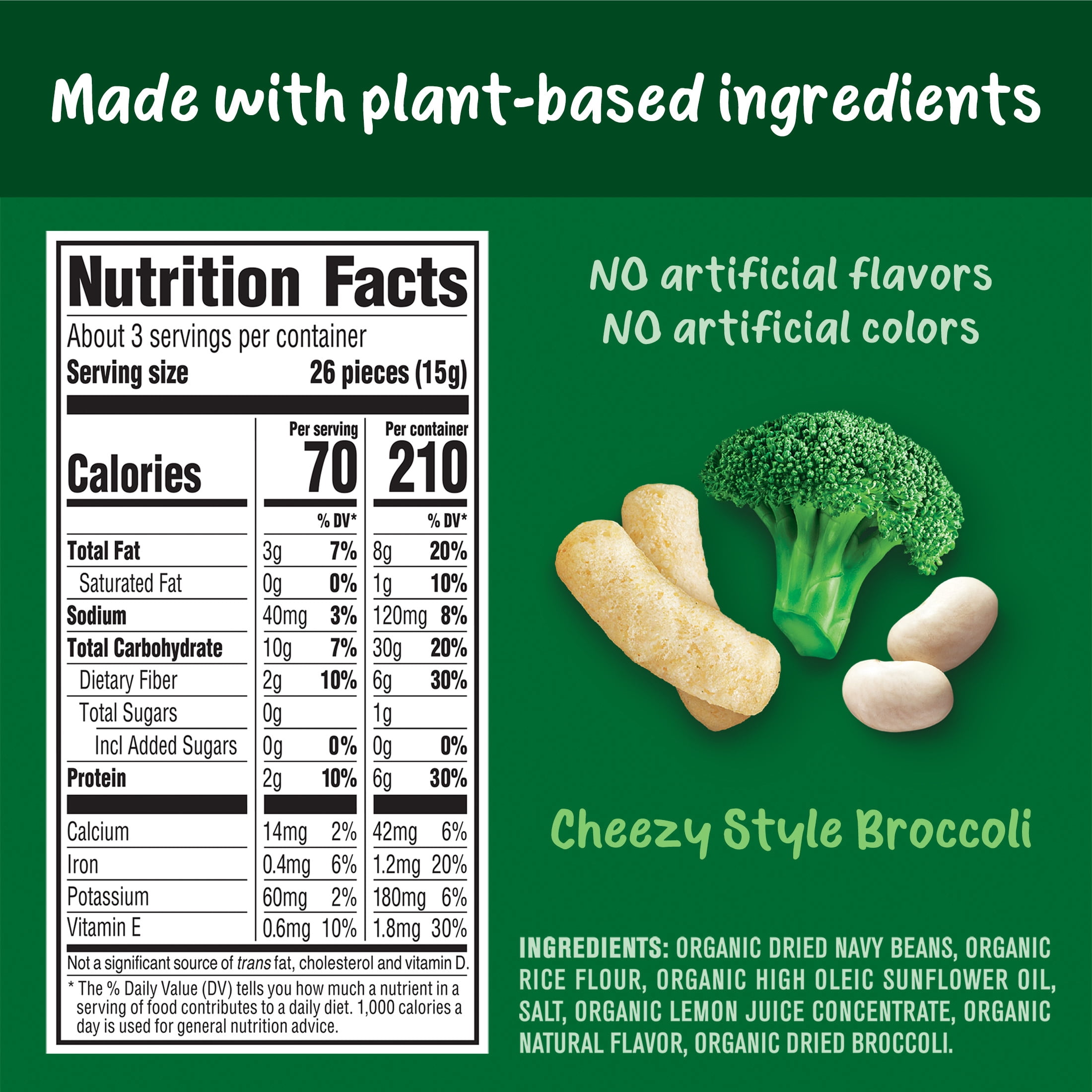 Gerber Toddler Baby Food Snacks, Cheezy Style Broccoli Baby Snacks, 1.59 Ounce 1.59 oz