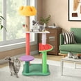 thumbnail image 4 of Gymax 45'' Tall Cat Tree w/ Plush Padded Top Perch Fruit-Shaped Platforms Dangling Balls, 4 of 10