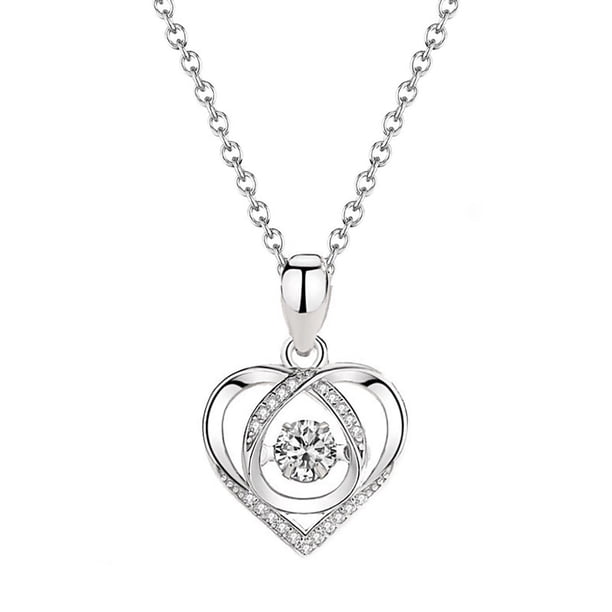 Collar de la mujer que late deslumbrante colgante en forma de corazón pequeño colgante de la mujer