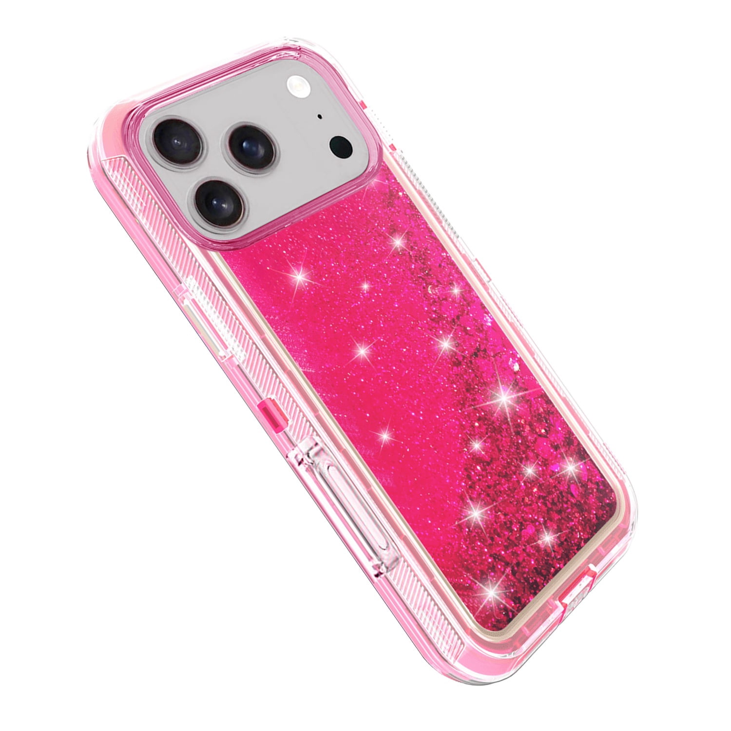 Protective Glitter Liquid Bumper Case for iPhone 17 Pro Max - Pink