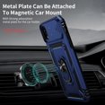 thumbnail image 2 of for iPhone XR Case with Camera Lens Cover, HD Screen Protector, 10 FT Military Grade Drop Protection, Magnetic Ring Holder Kickstand Protective Phone Case, Navy Blue, 2 of 6