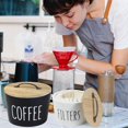 thumbnail image 2 of EcoNesxp Coffee filter holder with lid Durable and long lasting set of two metal and bamboo coffee filter containers, 2 of 5