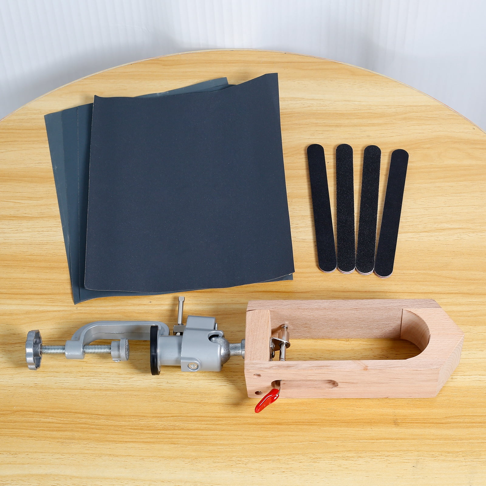 Toorise Leather Stitching Pony 180° Rotatable Leather Sewing Clamp Hand Stitching Wooden Clamp Tool Table Desktop Stitching Pony Clamp Leathercraft Hand Sewing Clamping Tool for Leather