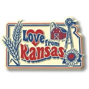 "Love from Kansas" Vintage State Magnet by Classic Magnets, Collectible Souvenirs Made in the USA