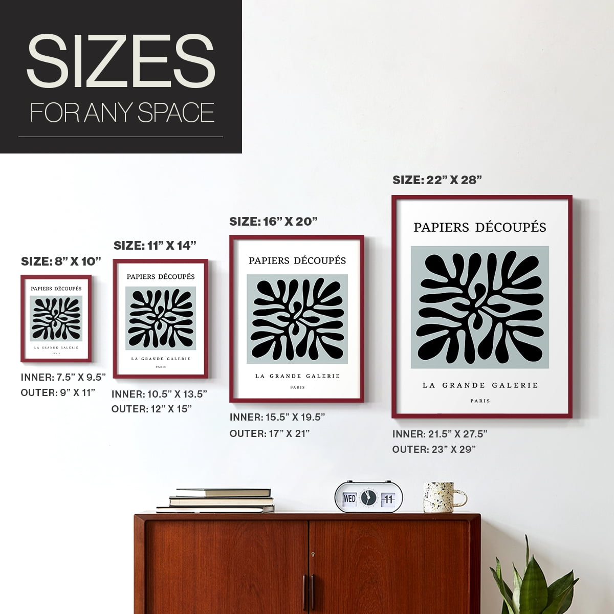 Matisse CCCXCII in Red Solid Wood 22 x 28 Framed Print