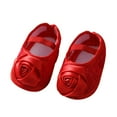 thumbnail image 6 of Gureui Toddler Infant Baby Girls Flat Shoes Headband Soft Sole Newborn Rose Flower Wedding Dress Walking Shoes, 6 of 8