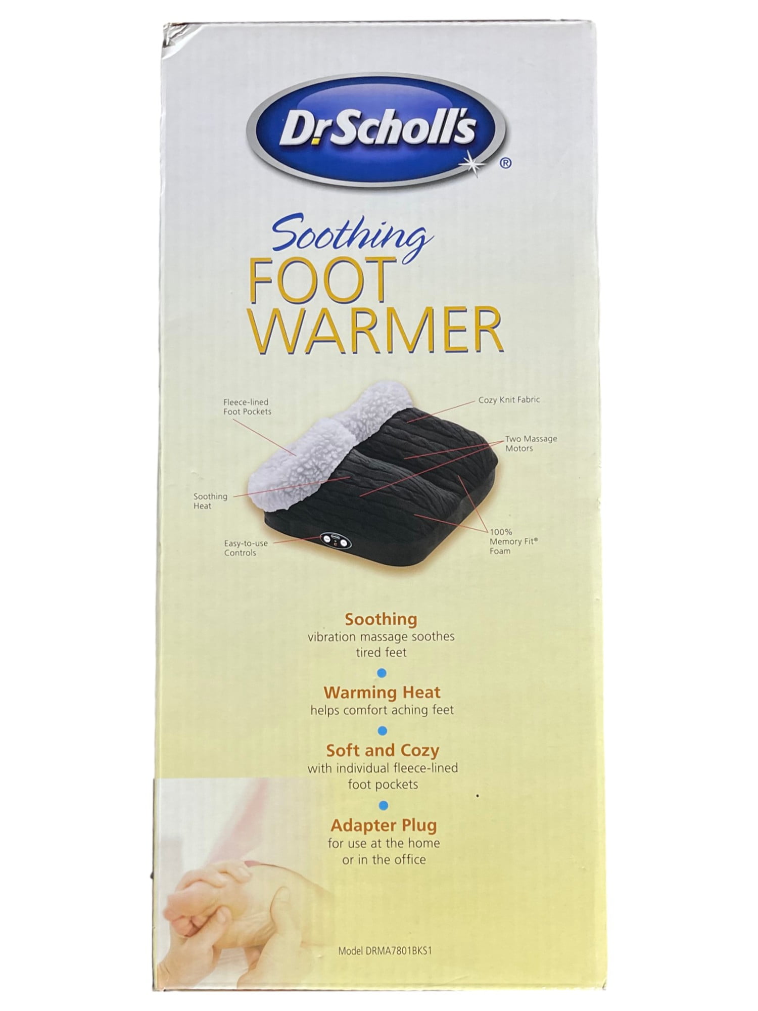 Dr Scholl's Soothing Massaging Foot Warmer With Heat & Vibration Massage,  Black - Walmart.com
