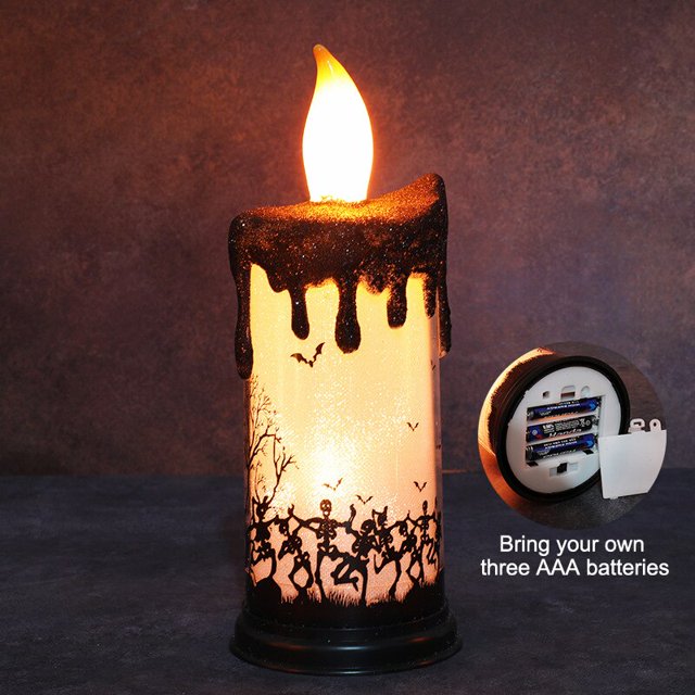 Luces de vela de terror para Halloween, luz de vela electrónica LED aterradora, accesorios de decoración para interiores, fiesta, hogar, decoración de Casa Encantada
