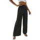 thumbnail image 1 of Pantalones de pierna ancha para mujer, cintura alta, informales, sueltos, plisados, drapeados, pantalones largos de pierna ancha para citas en la oficina, salidas nocturnas diarias, Negro XL, 1 of 6