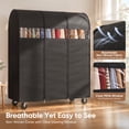 thumbnail image 3 of HOKEEPER Heavy Duty Clothing Rack with Non-woven Fabric Cover 450 lbs Capacity Adjustable Garment Rack, Rolling Metal Clothes Rack with Wheels, Commercial Grade No-Gap Zippered Dust Cover, 3 of 8