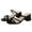 Black, variant on Women'S Fashionable Casual Solid Color Heel Strappy Sandals High Heels Shoes White 9(42)
