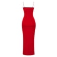 thumbnail image 2 of CAICJ98 Wedding Guest Dress Women Sleeveless V Neck Split Evening Long Dress Red,S, 2 of 4