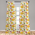 thumbnail image 5 of Ambesonne Fruits Curtains, Fresh Citrus Kiwi Lemon, Pair of 28"x95", Earth Yellow Lime Green, 5 of 5