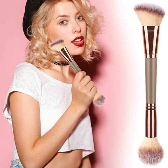 Kokovifyves Beauty Tools Dual-ended Bronzer Brush for Contouring and Blending for Perfect Application of Liquid Creams and Powders