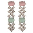 thumbnail image 5 of Ratnavali Jewels Women's SilverTone Pink Mint Cubic Zirconia Necklace Earrings Set for Brides & Weddings., 5 of 6