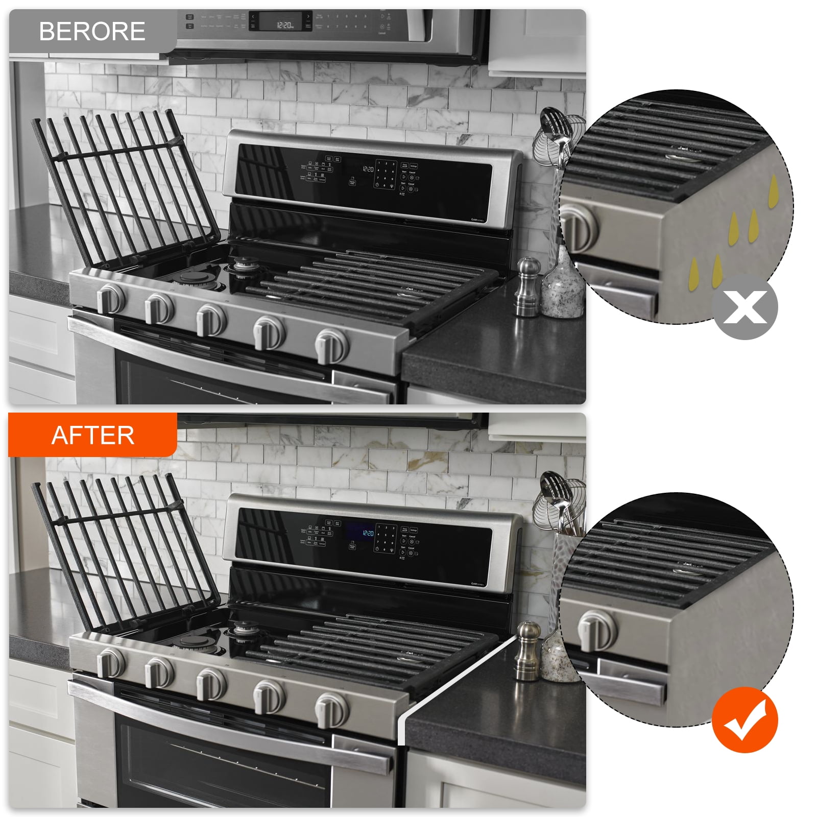Uxcell Stove Gap Covers, Kitchen Stove Gap Filler, Aluminum Oven Gap Cover 25.59 in Length, Silver