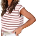 thumbnail image 3 of Women Short Sleeve Striped Cropped T-Shirts Dolman Sleeve Crop Tops, 3 of 5