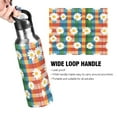thumbnail image 4 of Yayeee 20oz Double Wall Stainless Steel Water Bottle with Flip Straw, Green Checkered Daisy, 4 of 7