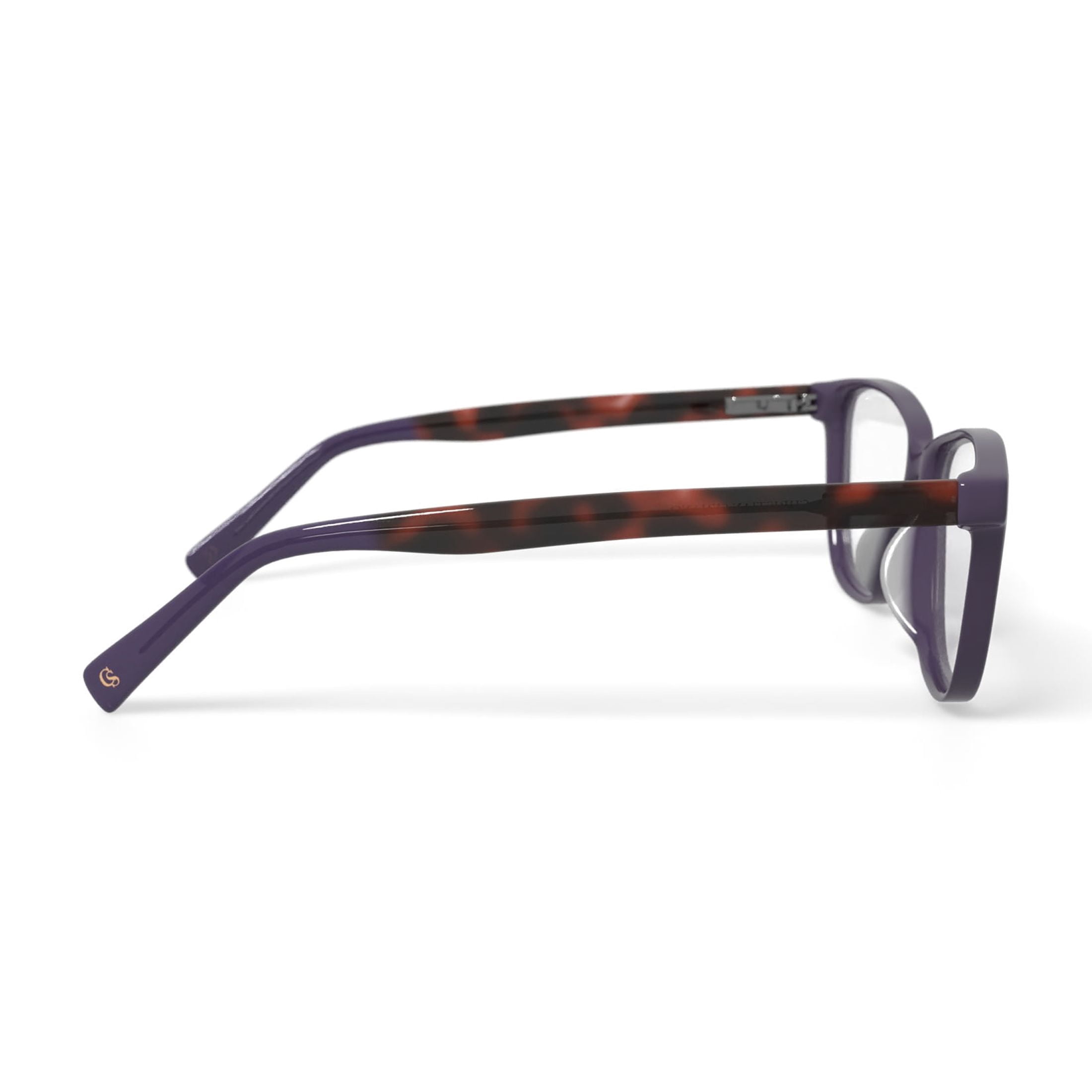 Christian Siriano Women's Scarlett Square Prescription Eyeglasses with Case, Purple Tortoise